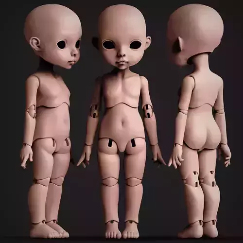 BJD Doll by TinyHeadsStudio  Realistic Details 3D print model