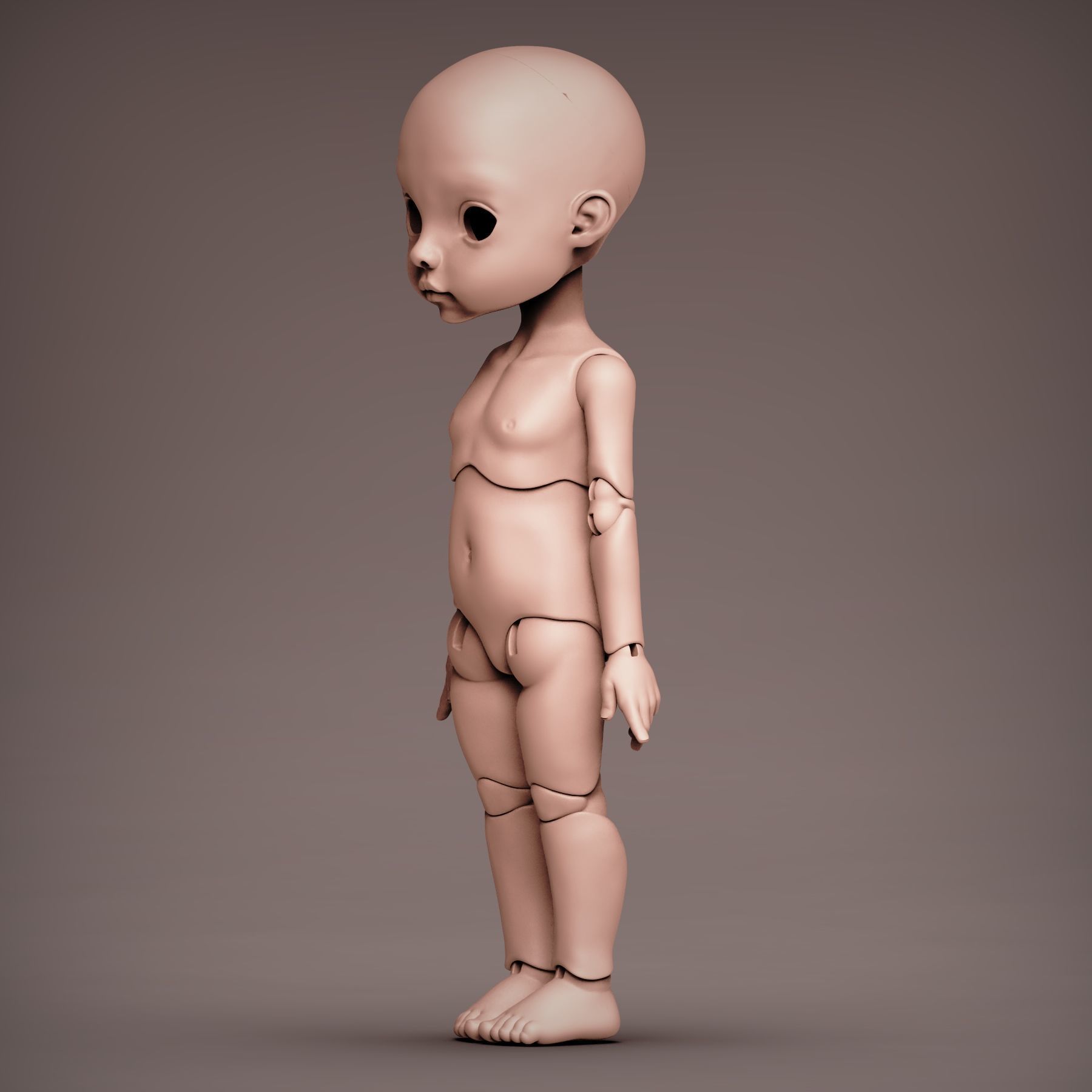 BJD Doll by TinyHeadsStudio  Realistic Details 3D print model_3