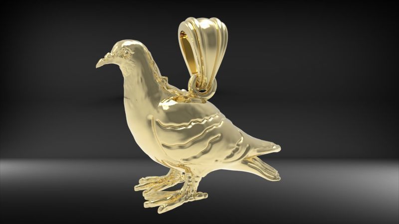 Dove pendant pigeon 3D print model_11