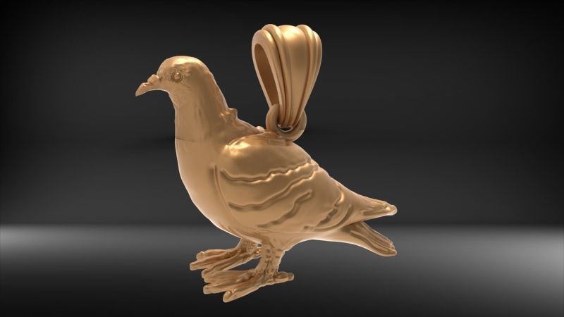 Dove pendant pigeon 3D print model_7