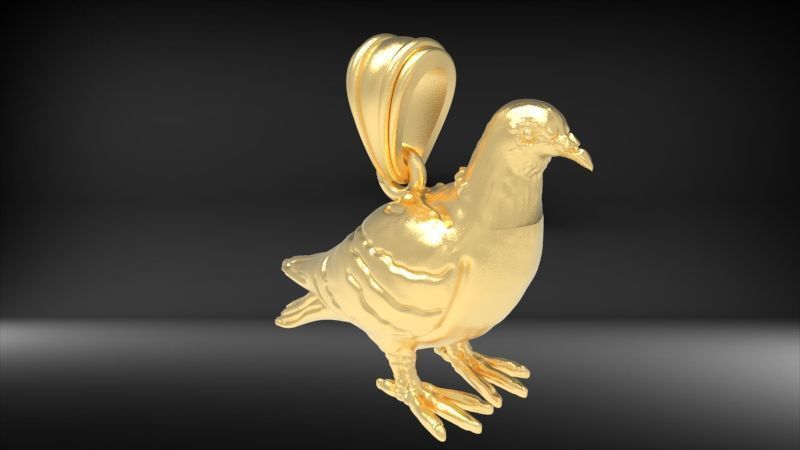 Dove pendant pigeon 3D print model_17