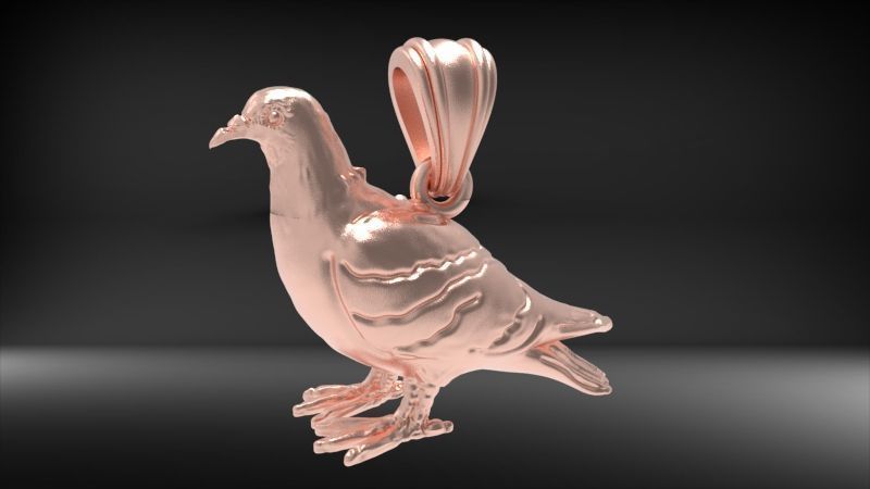 Dove pendant pigeon 3D print model_3