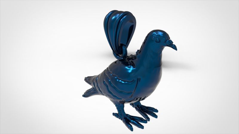Dove pendant pigeon 3D print model_13