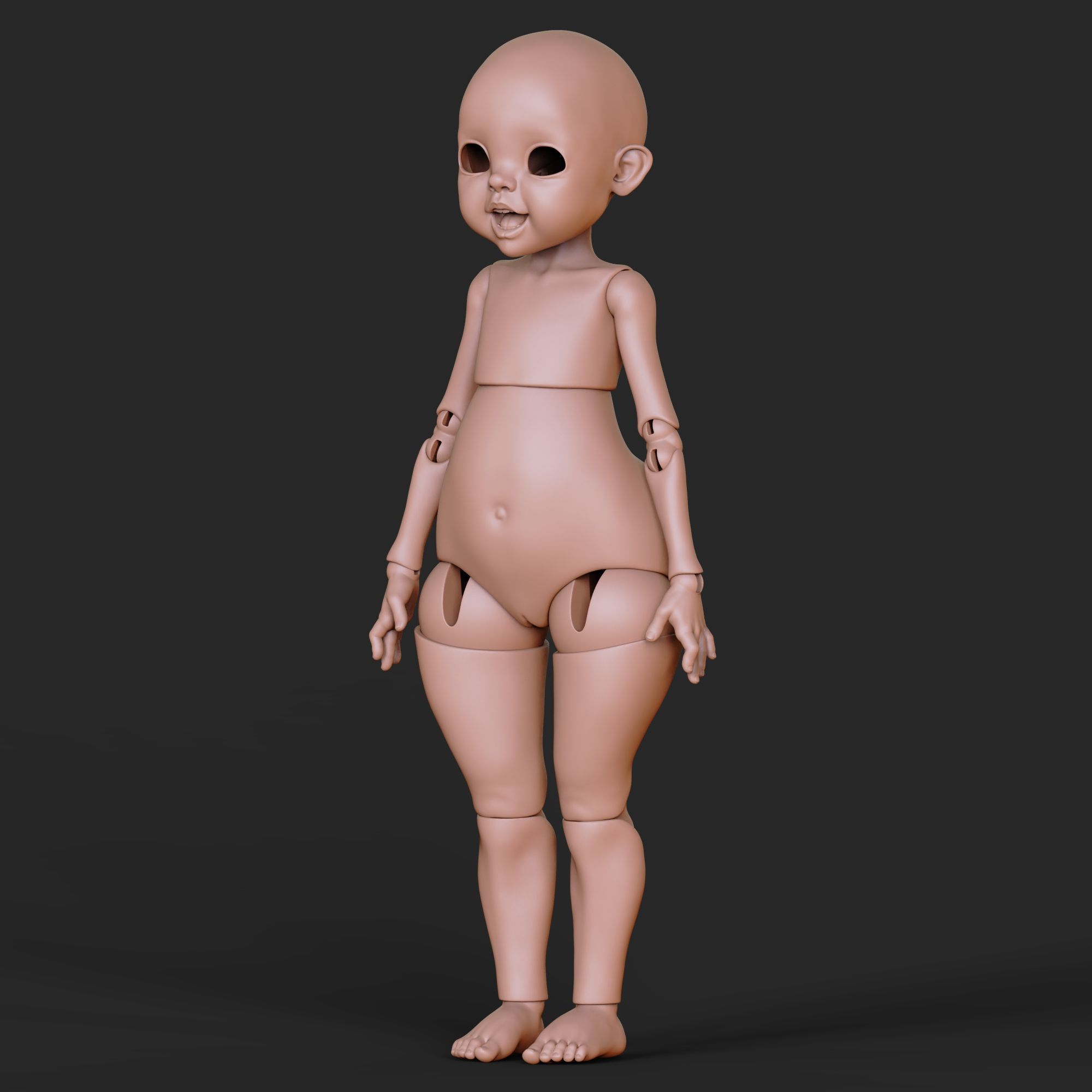 BJD Doll by TinyHeadsStudio Realistic Details 3D print model_1