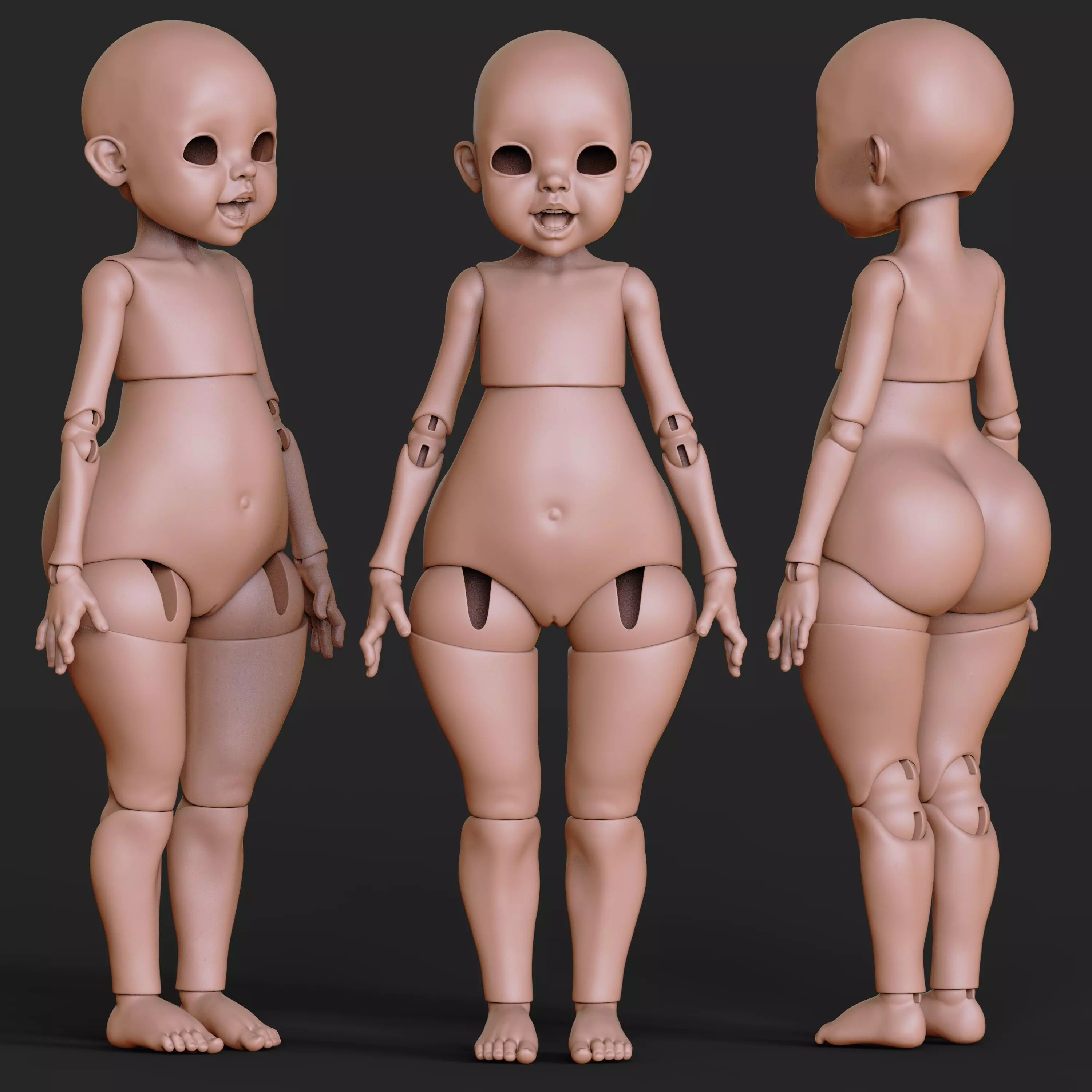 BJD Doll by TinyHeadsStudio Realistic Details 3D print model_0