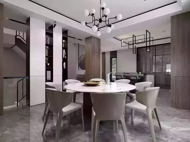 Modern dining room kitchen interior