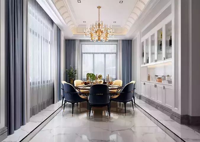 Modern dining room kitchen interior