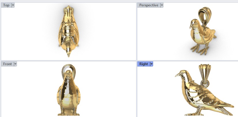 Dove pendant pigeon 3D print model_26