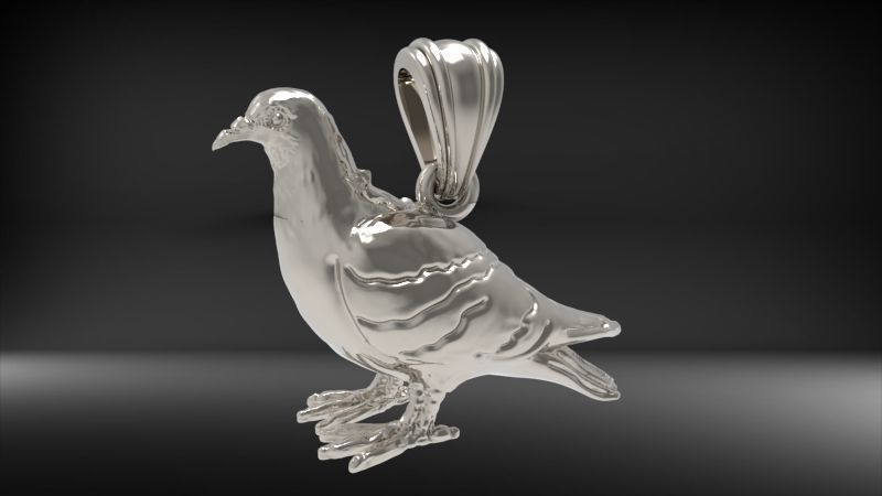 Dove pendant pigeon 3D print model_13