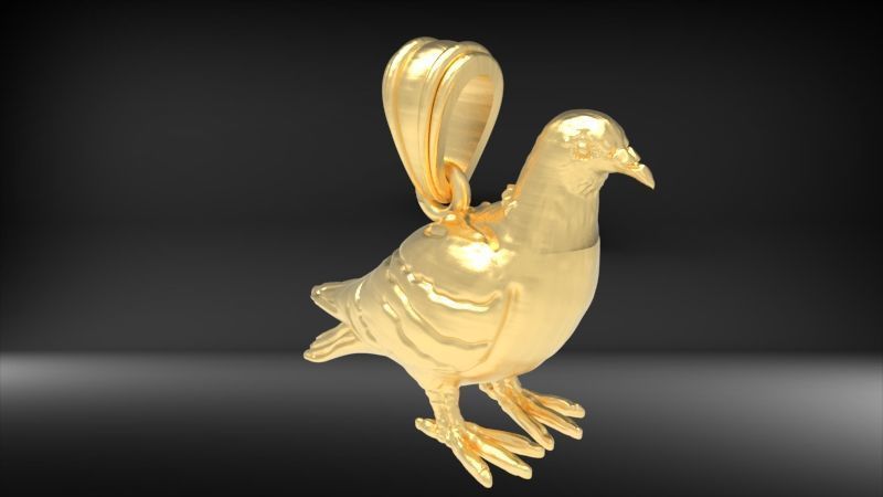 Dove pendant pigeon 3D print model_25