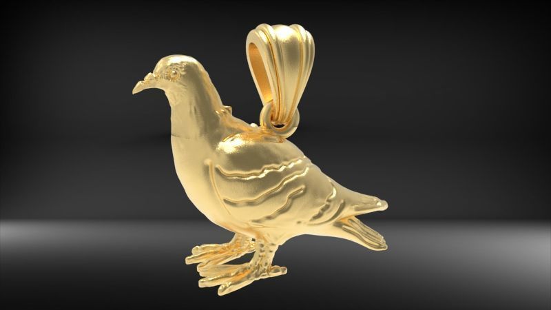 Dove pendant pigeon 3D print model_15