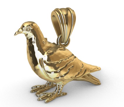 Dove pendant pigeon 3D print model_2
