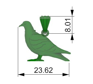 Dove pendant pigeon 3D print model_11