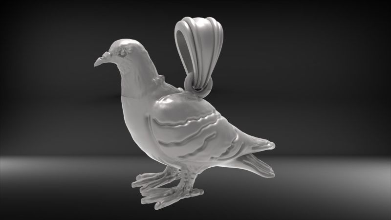 Dove pendant pigeon 3D print model_19