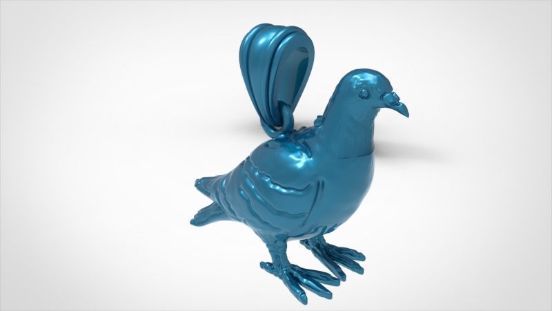 Dove pendant pigeon 3D print model_22