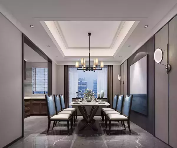 Modern dining room kitchen interior