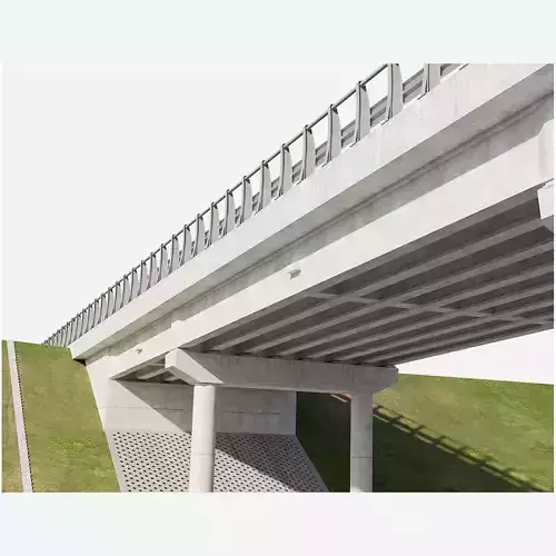 Road bridge one lane 01 3D model