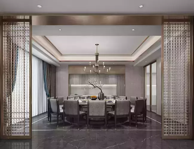 Modern dining room kitchen interior