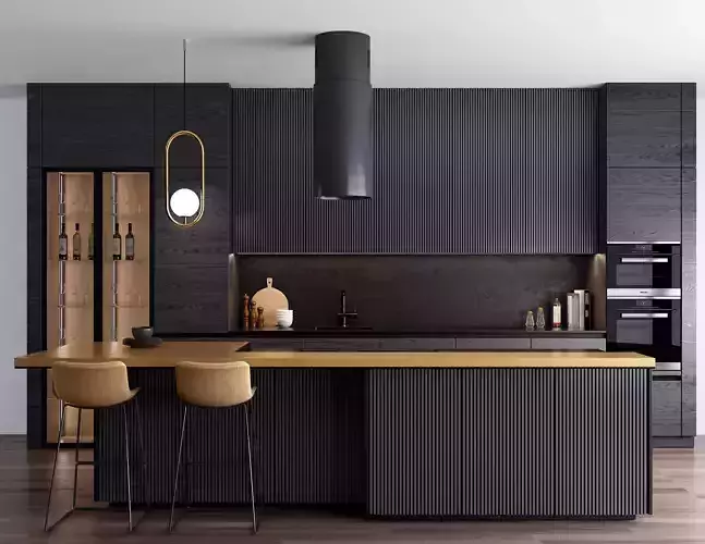 Modern dining room kitchen interior