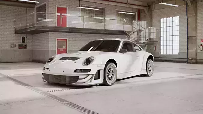 Porsche 997 GT3 RSR 2009 - Car Sport Low-poly 3D model