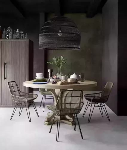 Modern dining room kitchen interior