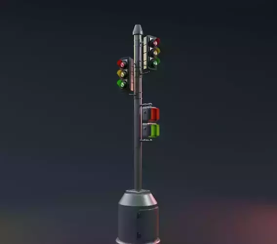 Realistic Traffic Light 3D Model - Game Ready