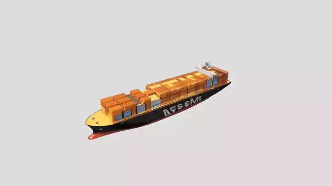 3D Container Ship Cargo 3D model