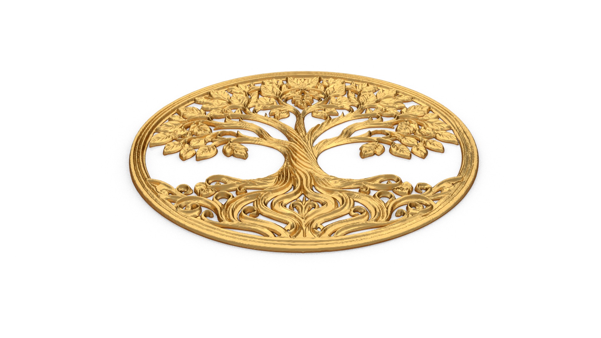 decor set wall panel wall tree relief mural CNC 50 3D model_4