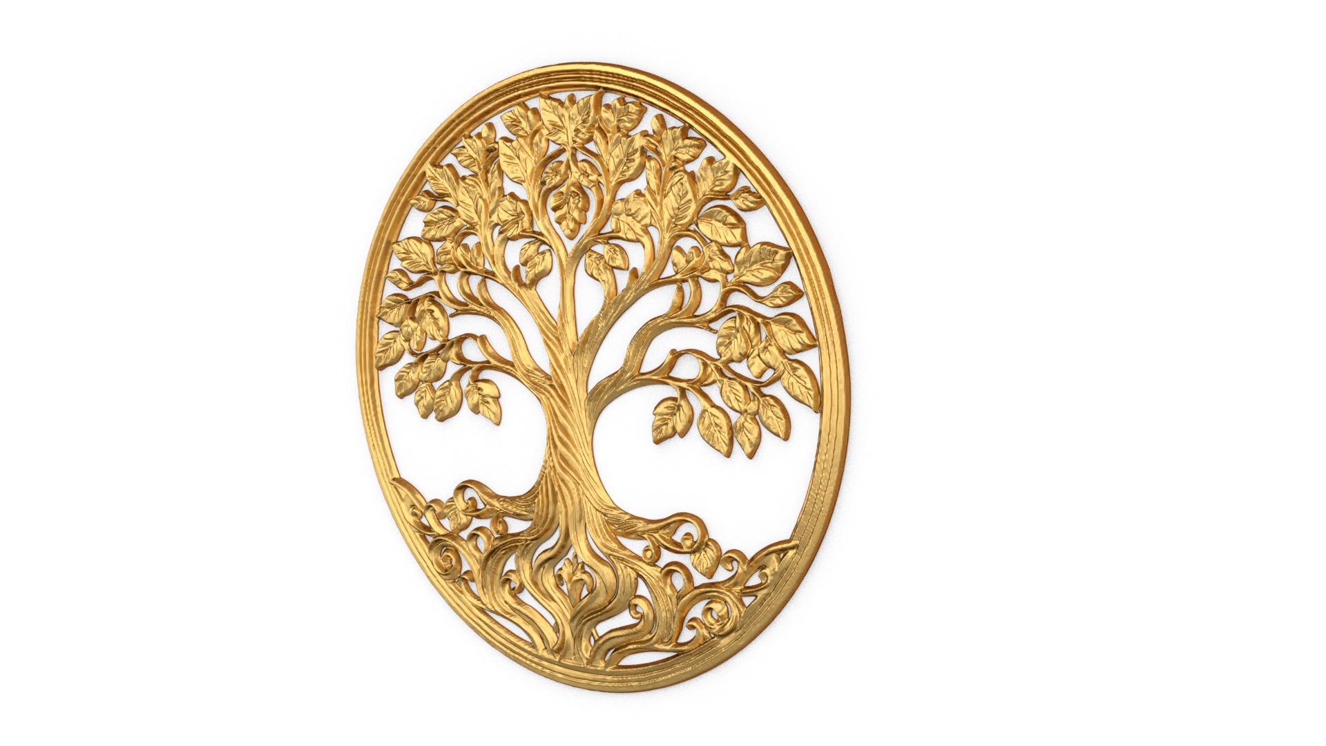 decor set wall panel wall tree relief mural CNC 50 3D model_1