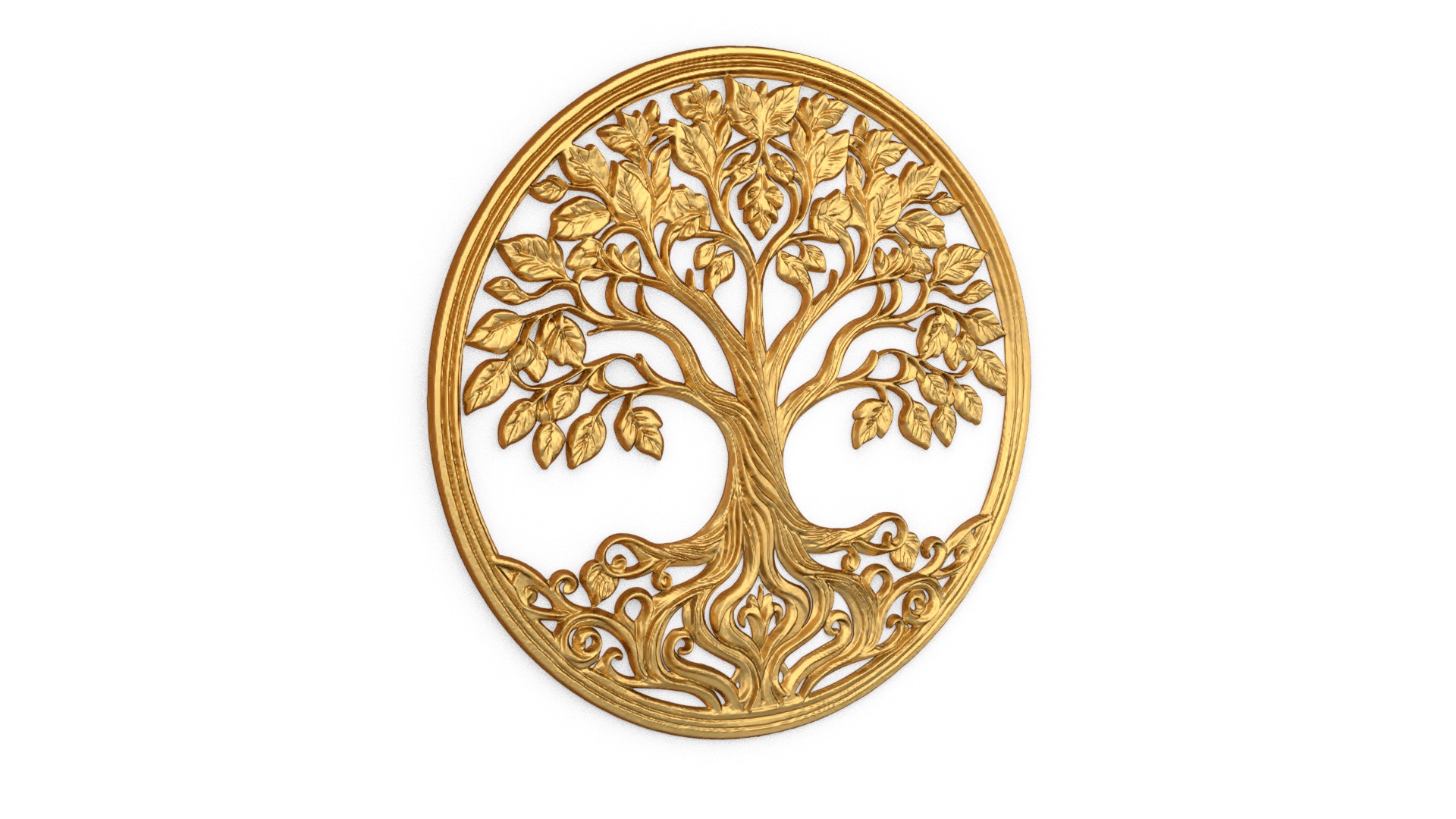 decor set wall panel wall tree relief mural CNC 50 3D model_2