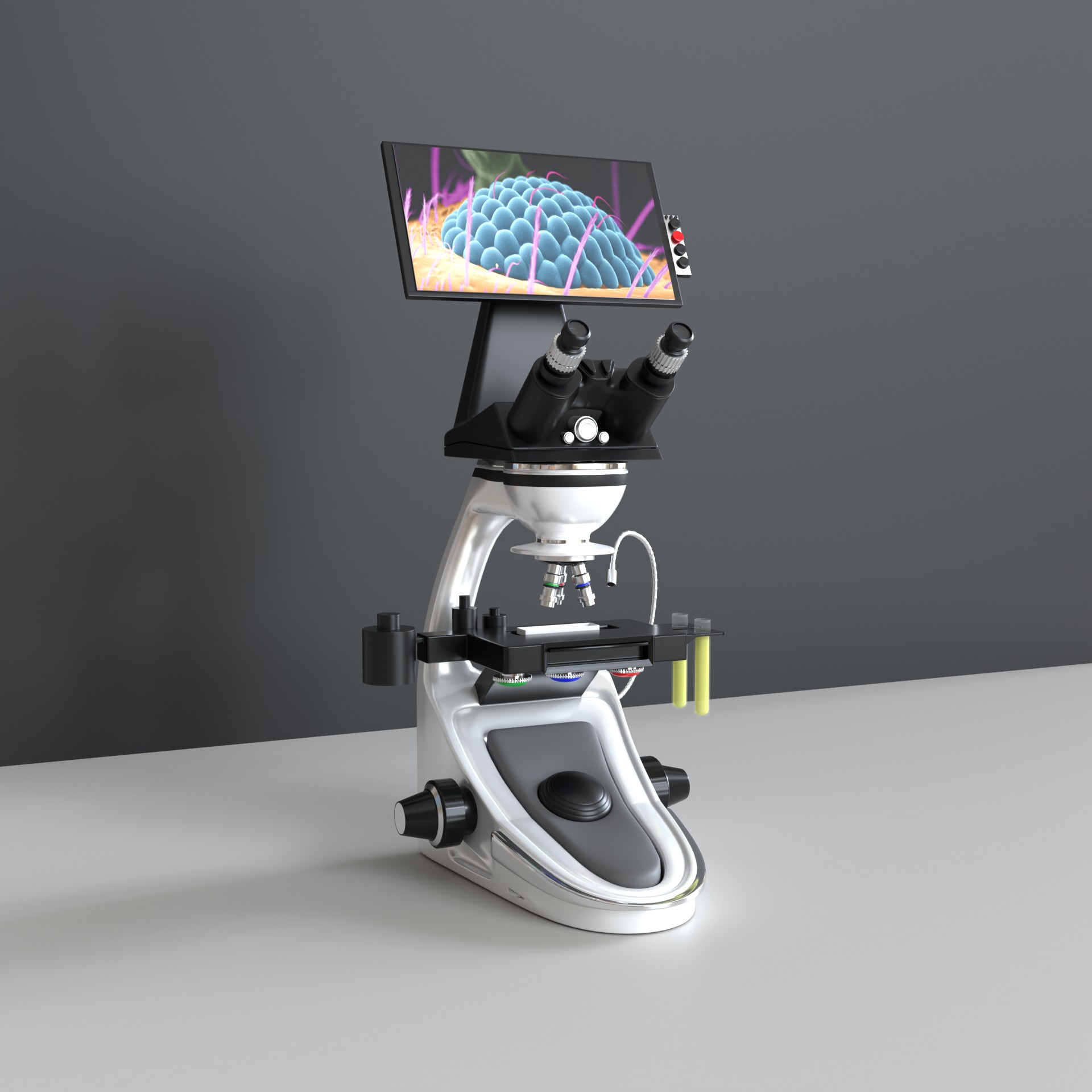 Microscopio Eletronico 3D model_2