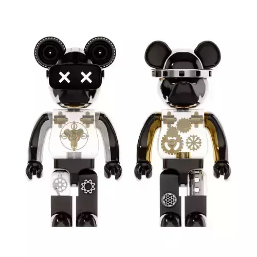 Modern trendy play cyberpunk violent bear doll toy