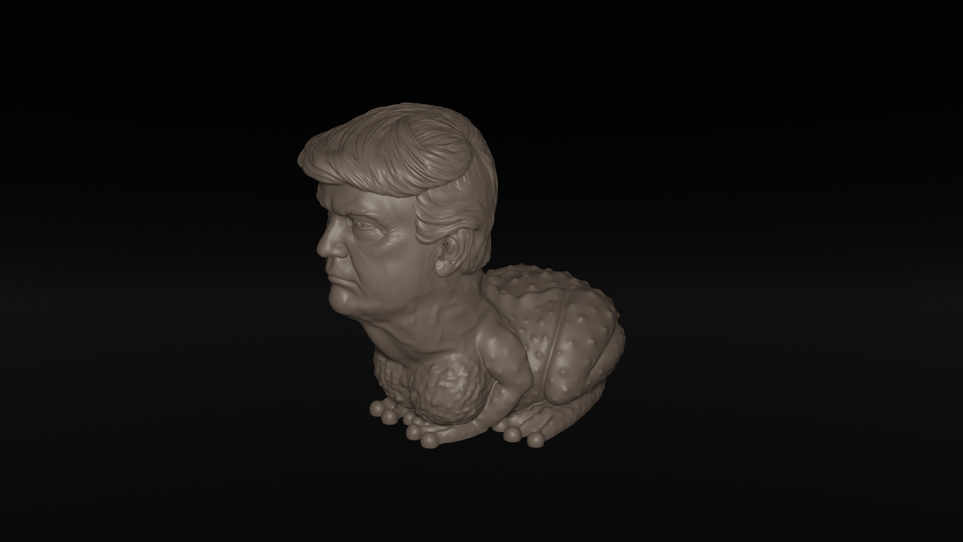 Frog Trump Head Funny 3D Printable Political Sculpture 3D print model_3