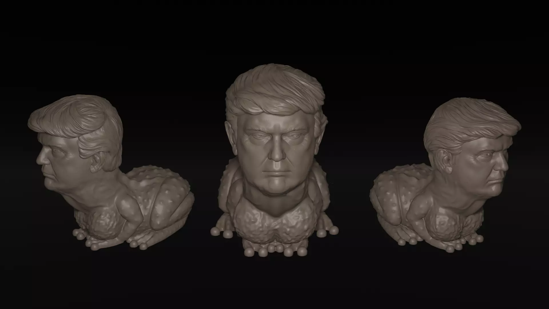 Frog Trump Head Funny 3D Printable Political Sculpture 3D print model_0