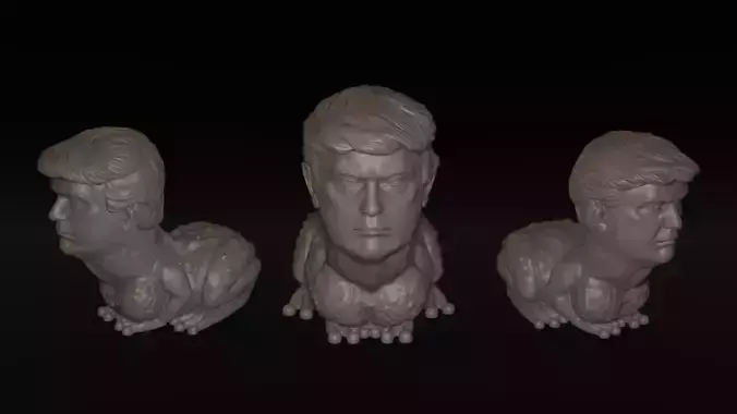 Frog Trump Head Funny 3D Printable Political Sculpture 3D print model