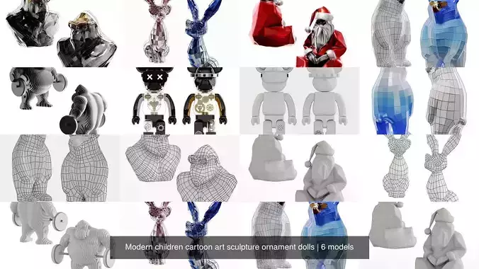 Modern children cartoon art sculpture ornament dolls