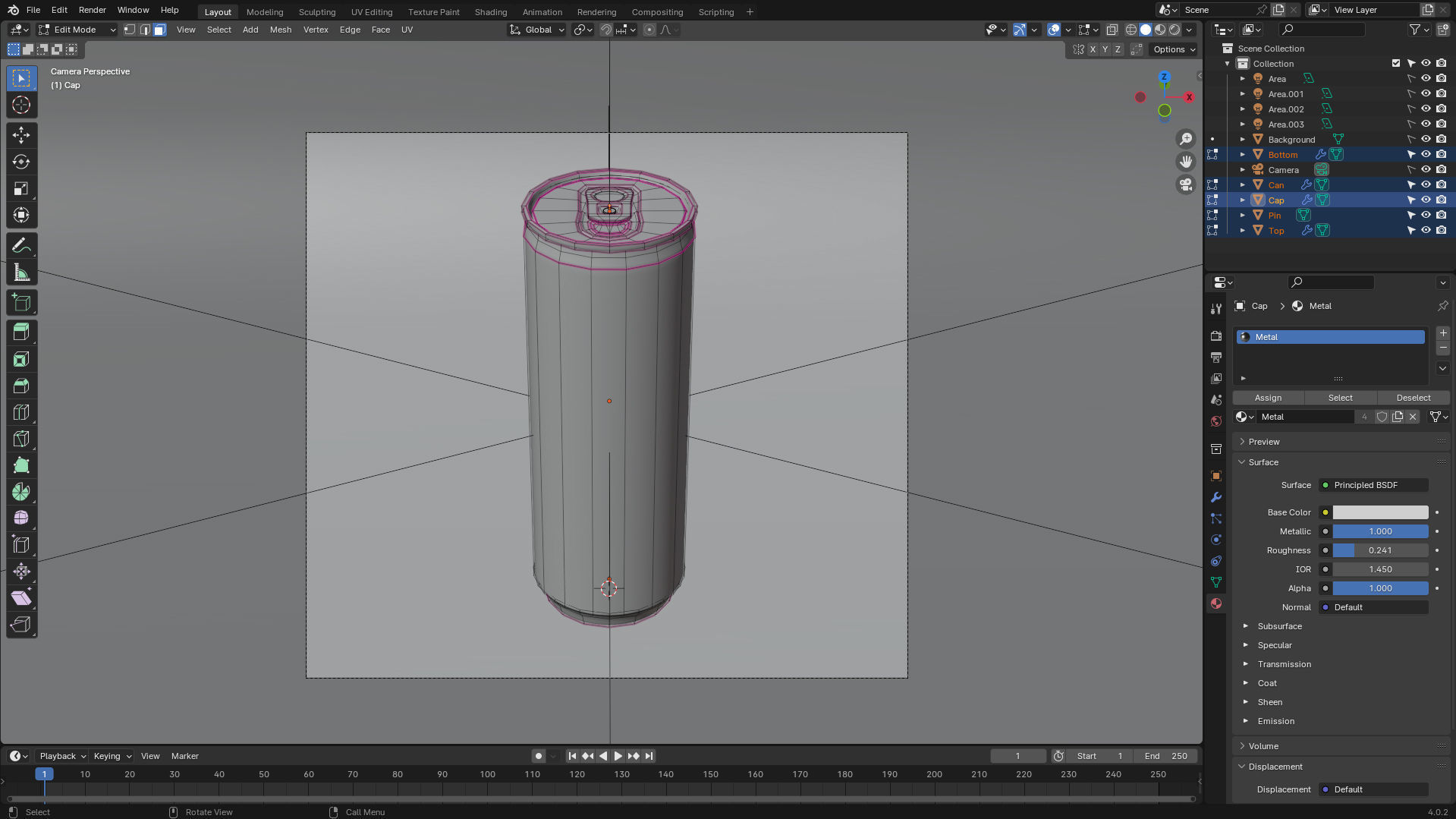 Energy Drink Beverage Juice Soda Can  Low-poly 3D model_9