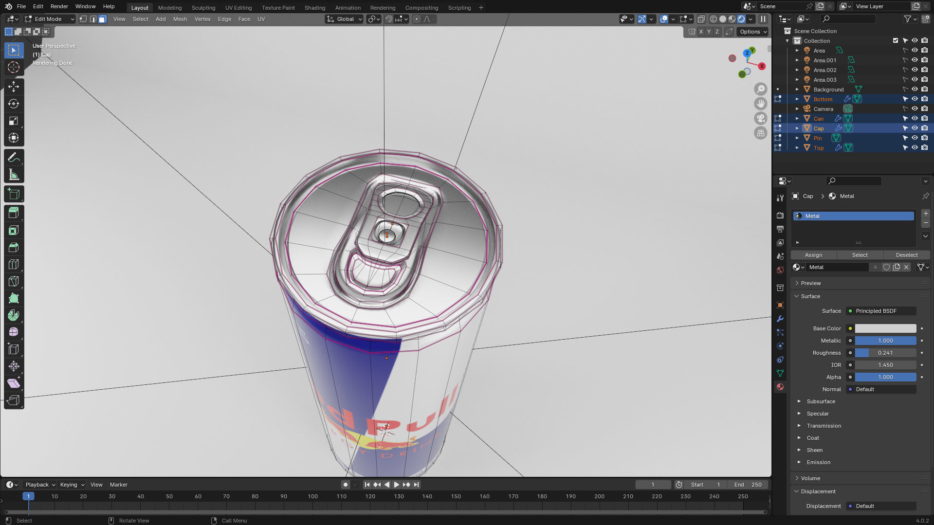 Energy Drink Beverage Juice Soda Can  Low-poly 3D model_3