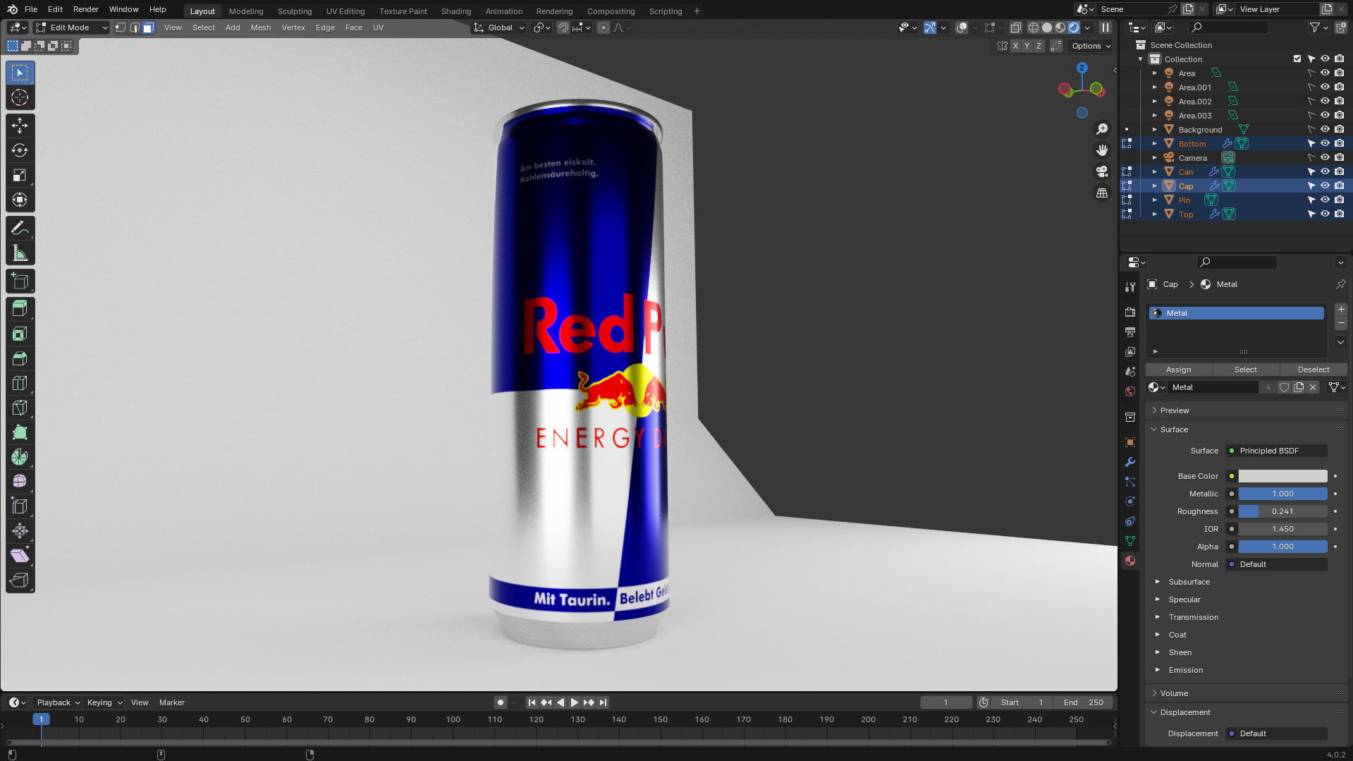 Energy Drink Beverage Juice Soda Can  Low-poly 3D model_5