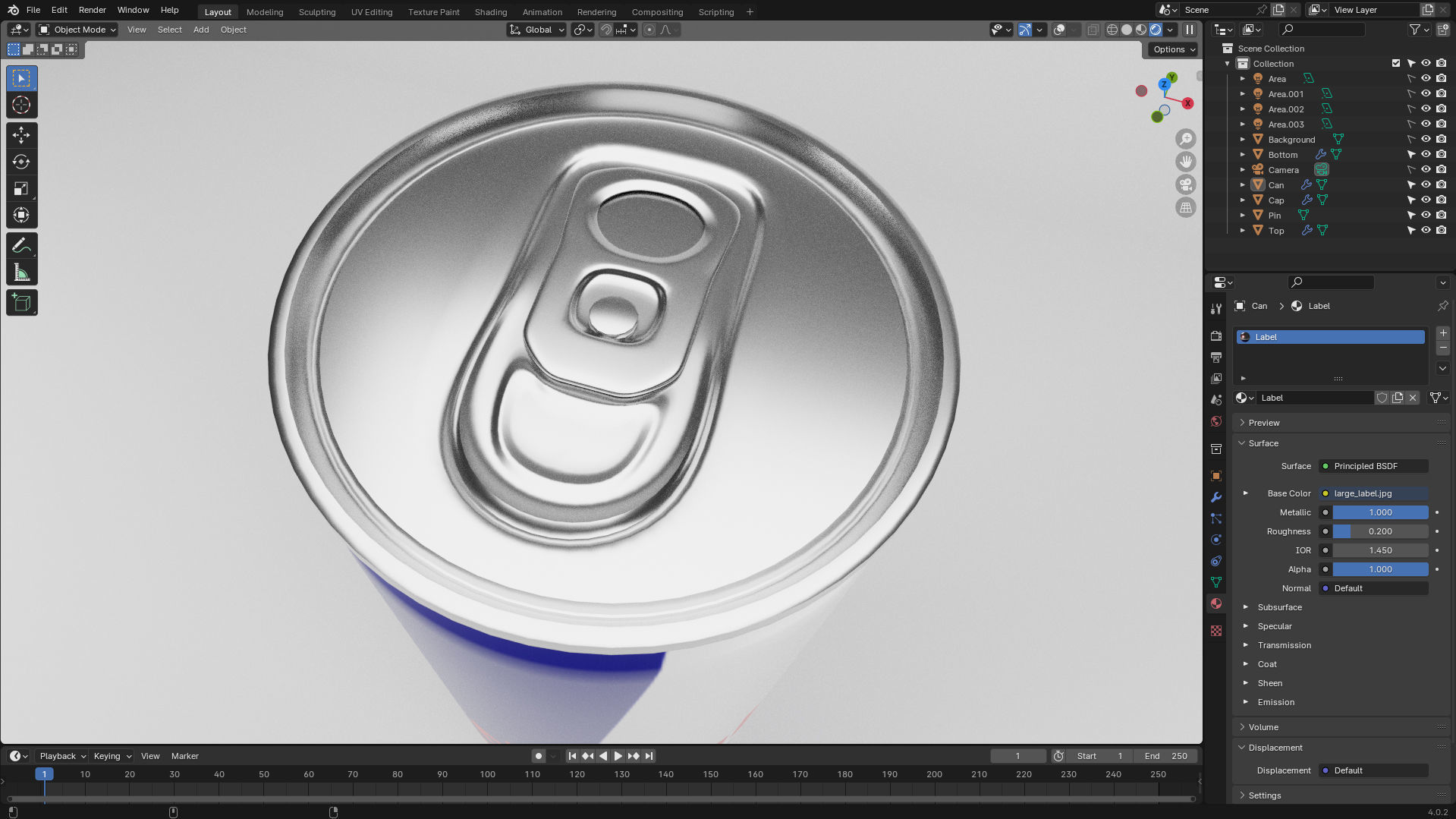 Energy Drink Beverage Juice Soda Can  Low-poly 3D model_2