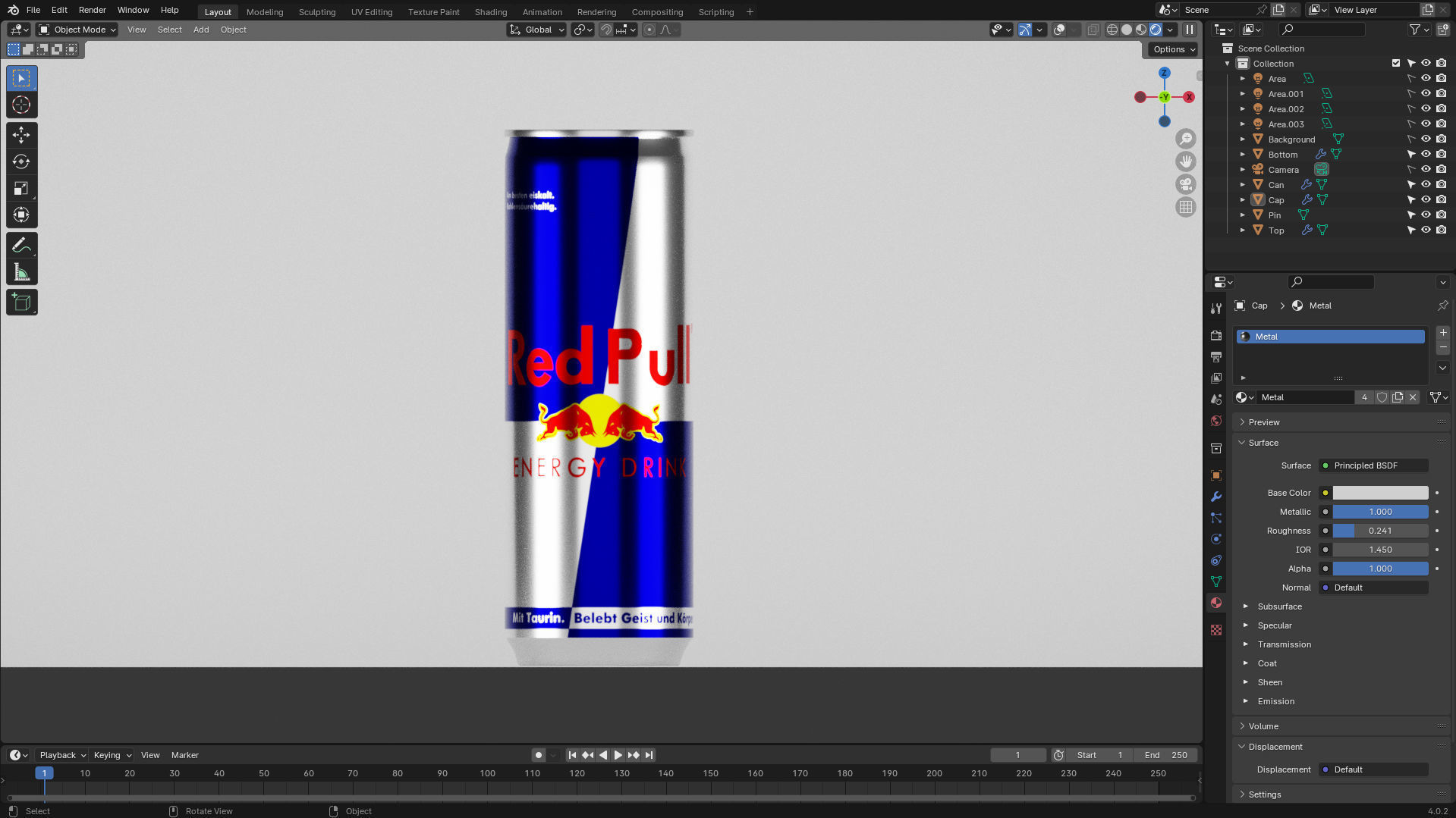 Energy Drink Beverage Juice Soda Can  Low-poly 3D model_6