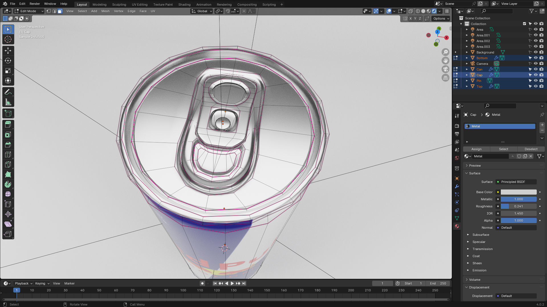 Energy Drink Beverage Juice Soda Can  Low-poly 3D model_4