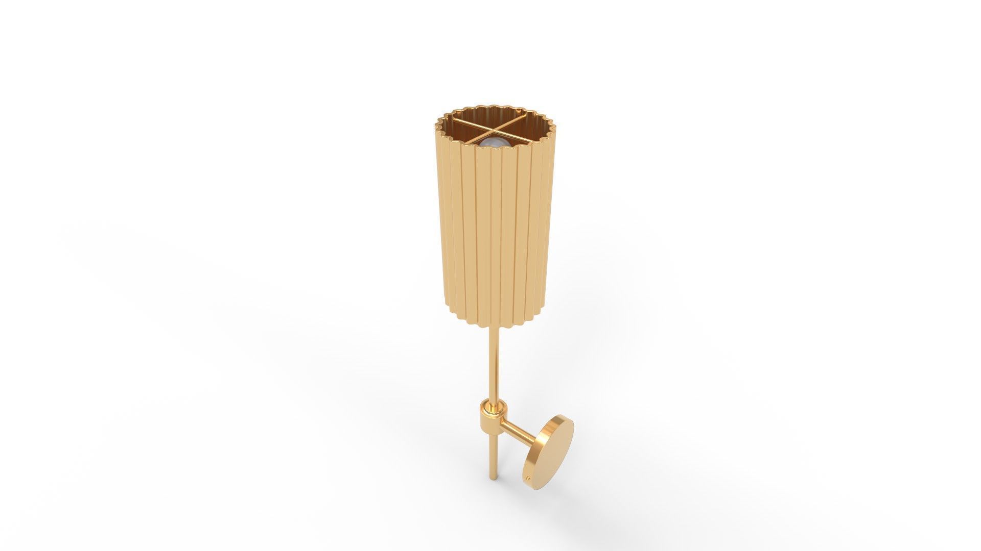 FLUTED GOLD WALL SCONCE 3D model_4