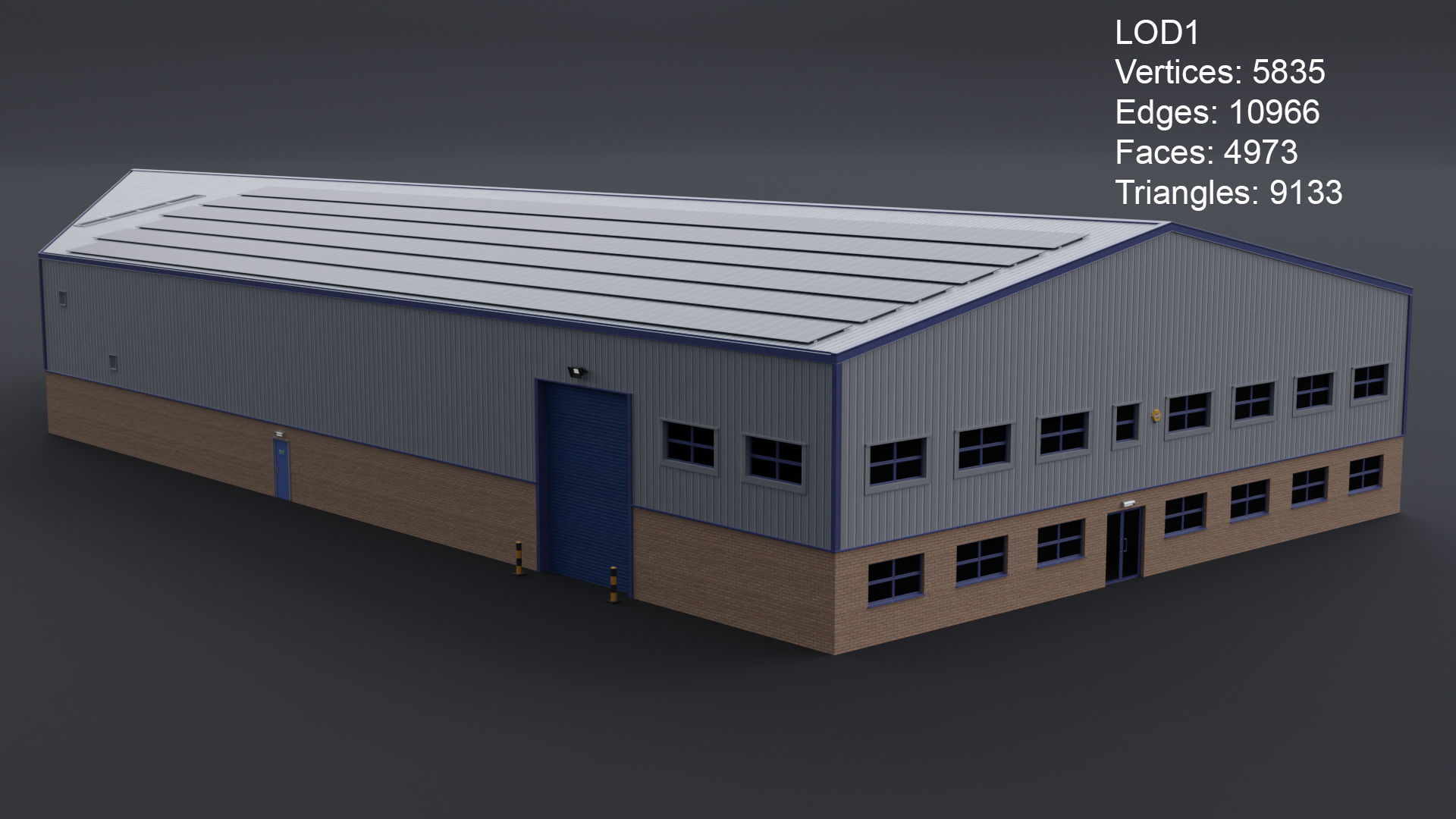 Warehouse 9 Low-poly 3D model_8