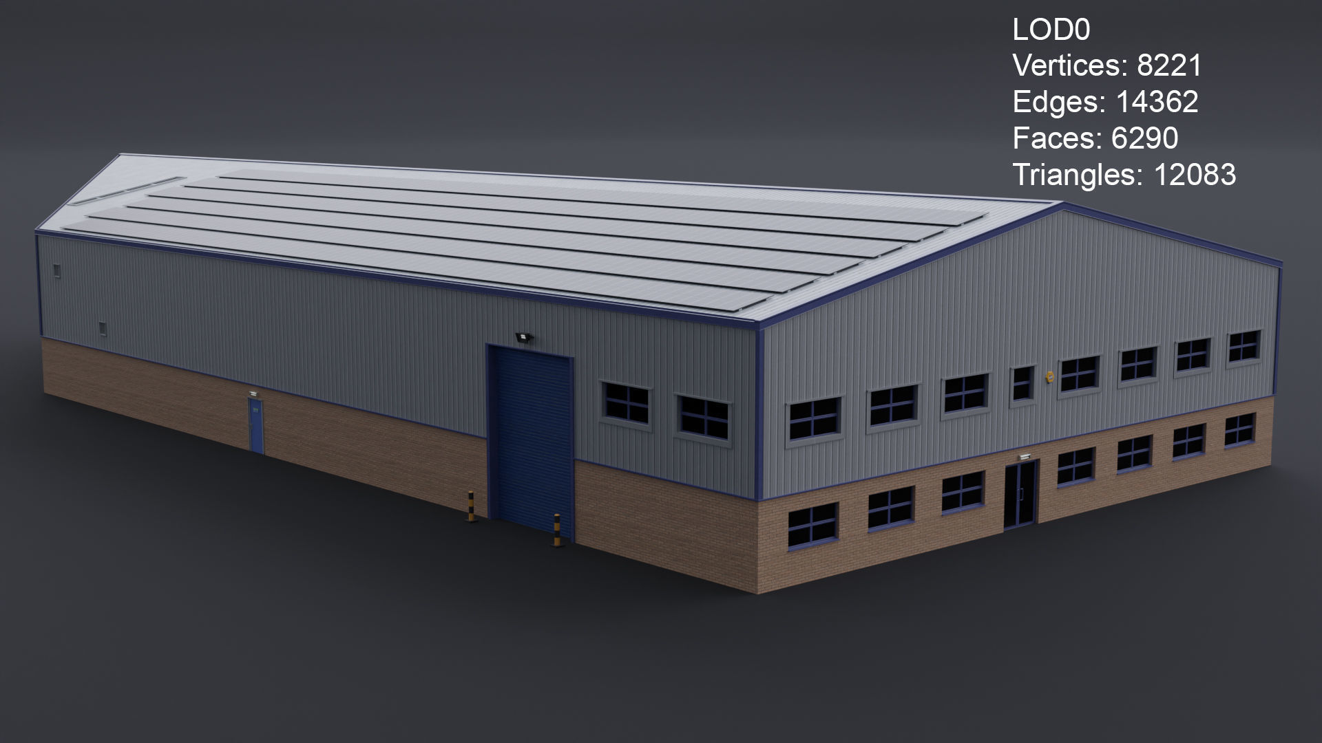 Warehouse 9 Low-poly 3D model_7