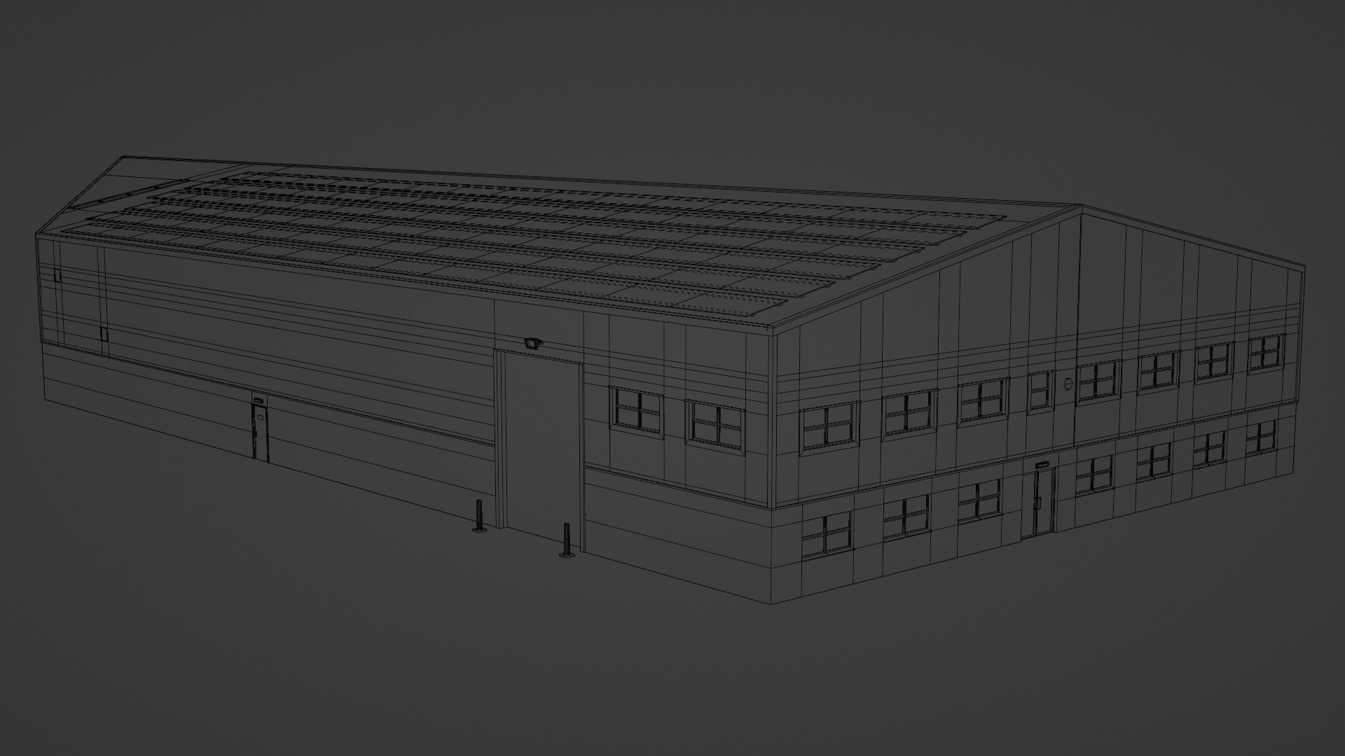 Warehouse 9 Low-poly 3D model_11