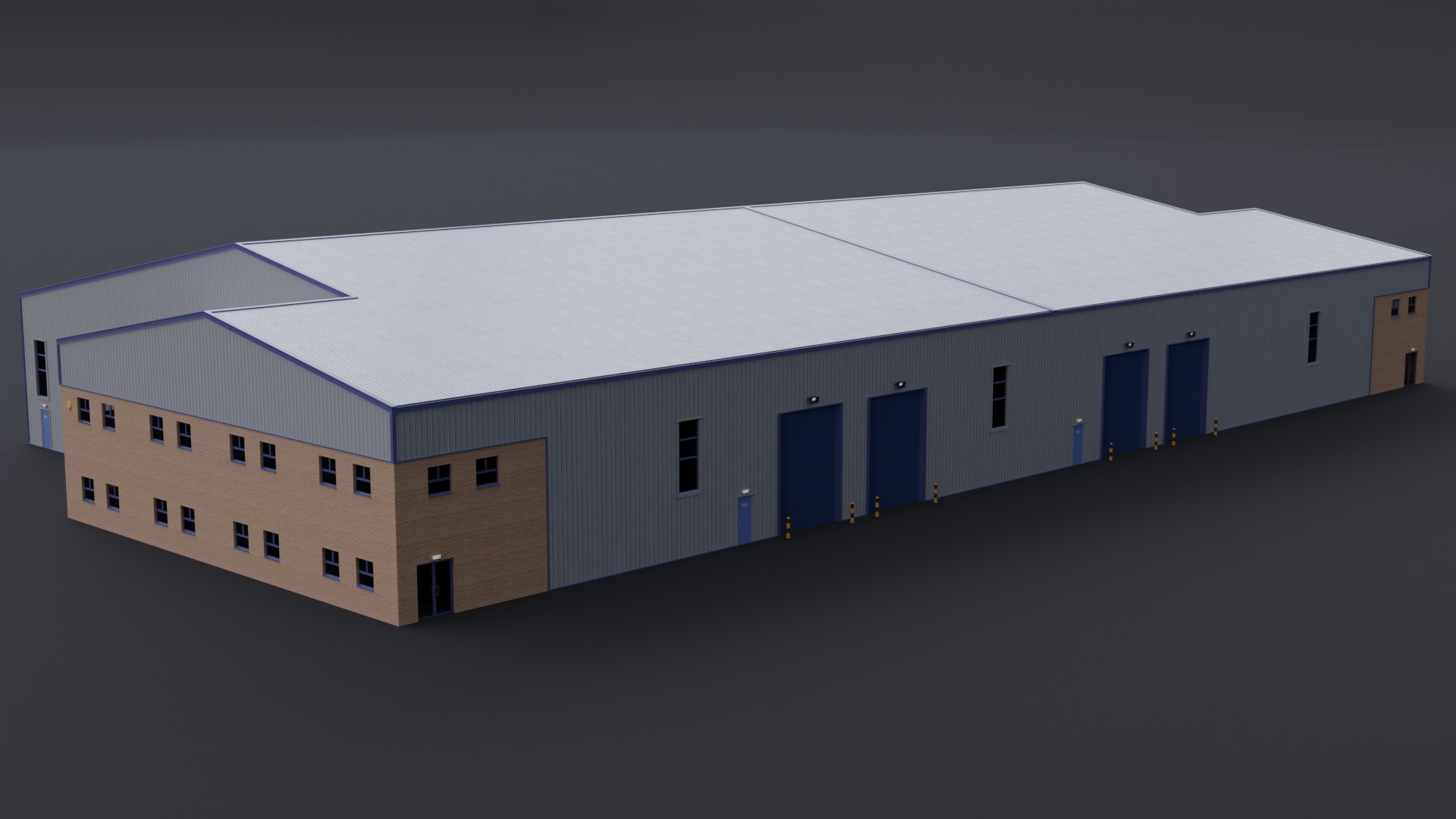 Warehouse 10 Low-poly 3D model_1