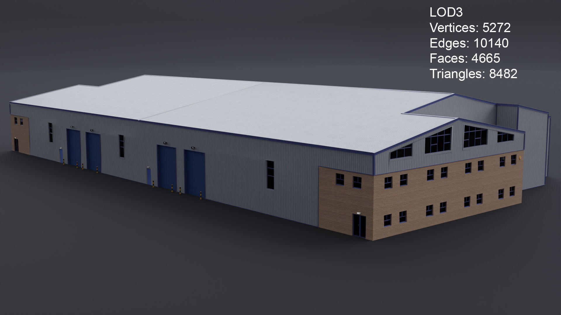 Warehouse 10 Low-poly 3D model_13