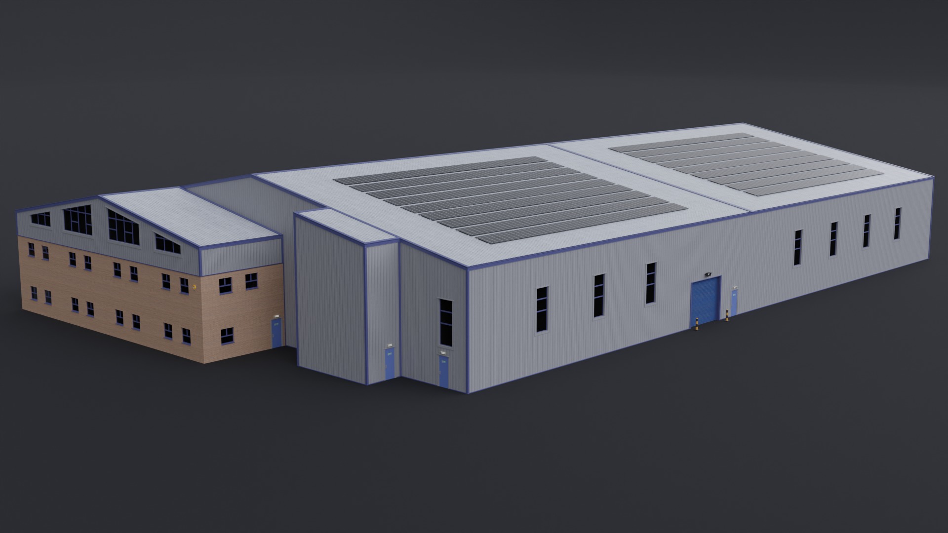 Warehouse 10 Low-poly 3D model_3