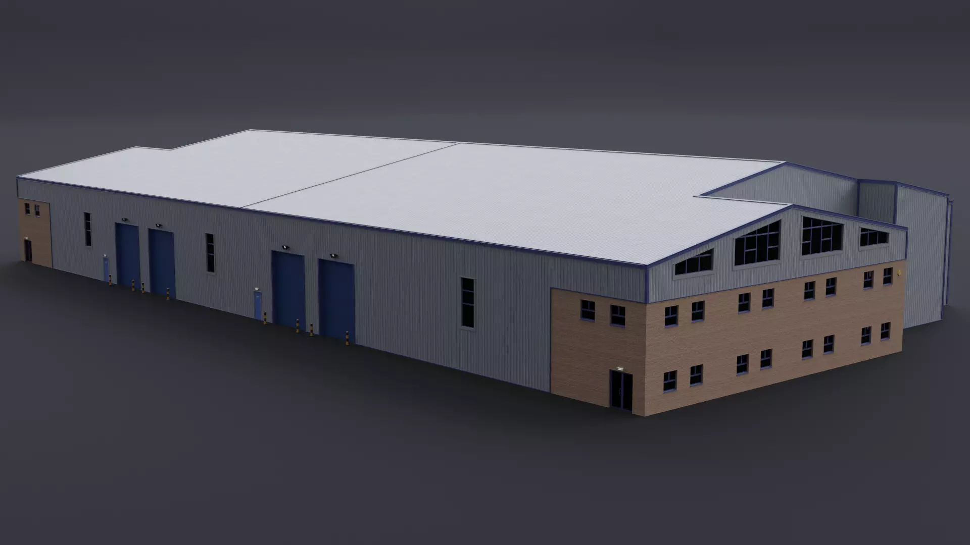 Warehouse 10 Low-poly 3D model_0